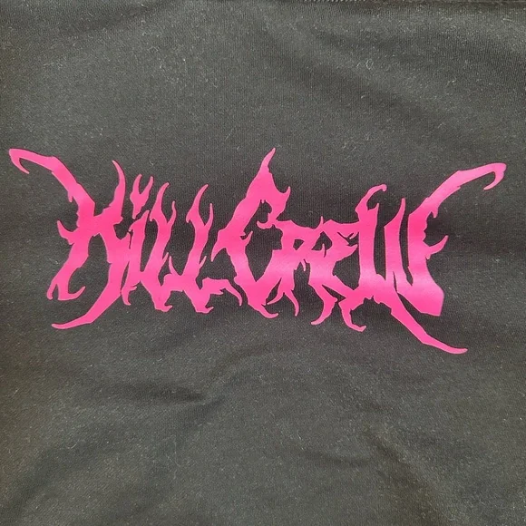 Kill Crew Black Hoodie with Pink Text - Picture 3 of 10